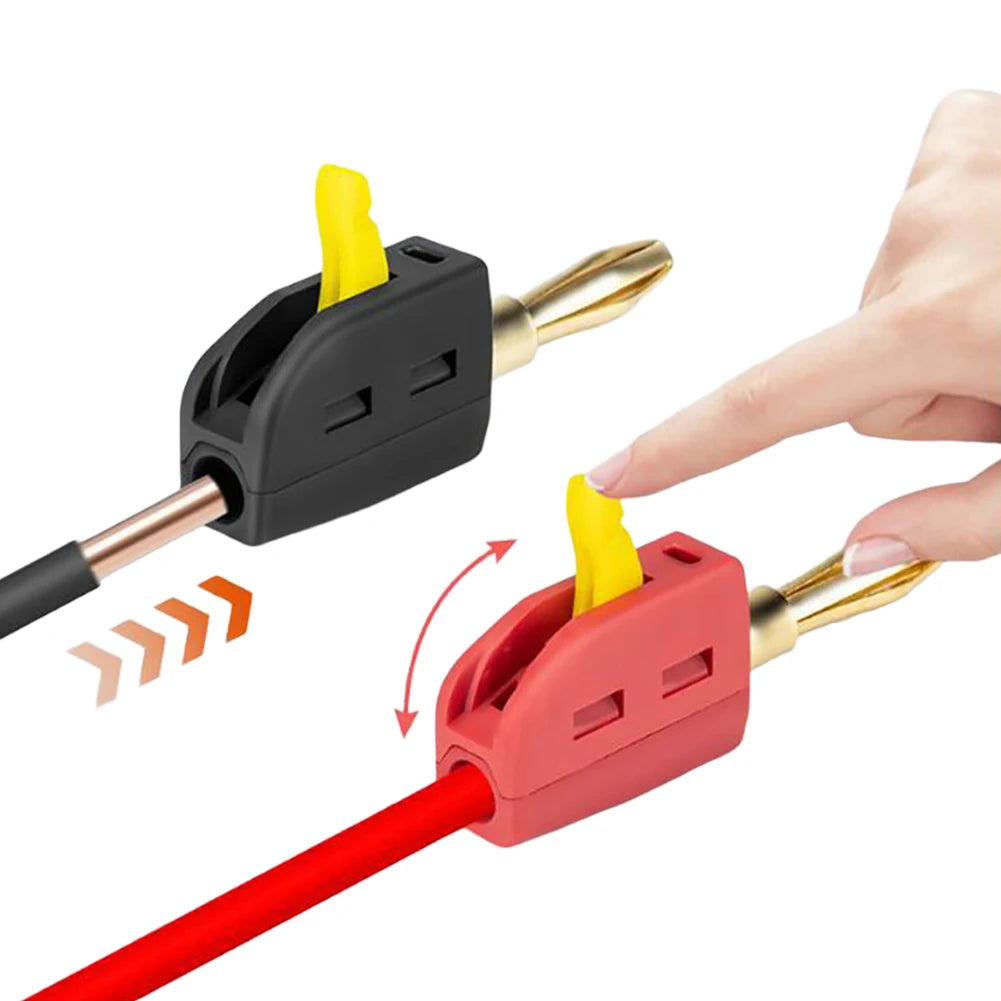 Banana Plug Solder-free Current Plugs Self-locking Gold-plated