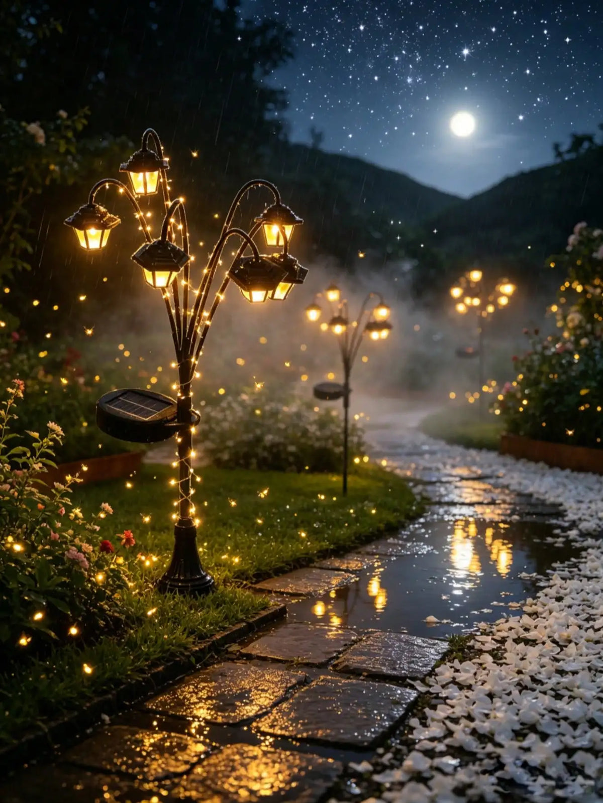 This Six-headed Solar-powered Outdoor Decorative Lantern Can Be Zpaxo