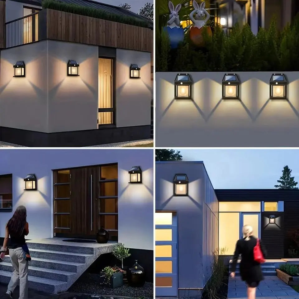 Solar Powered Lighting Waterproof Sensing Courtyard Light Automatic Zpaxo