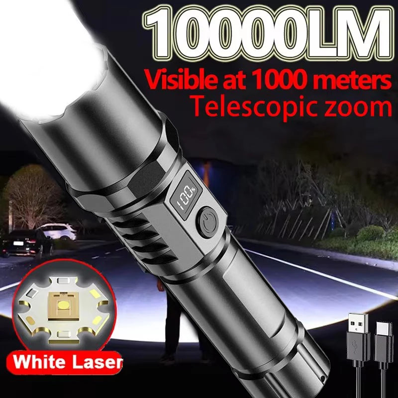 KDULIT XHP100 LED Rechargeable Zoom Flashlight | Digital Display