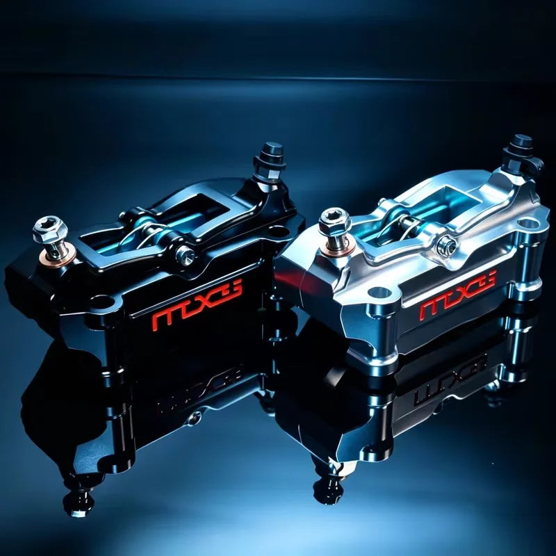 MXS GP4 Four-Piston CNC Motorcycle Brake Calipers | 100mm Universal