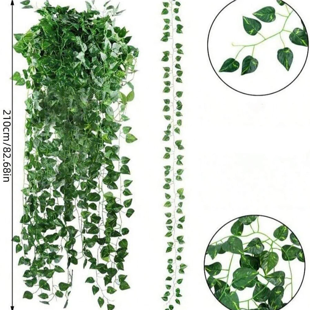 12/24Pcs Artificial Ivy Leaves Greenery Garland Fake Watermelon Vine Hanging Plants for Wedding Party Decoration Zpaxo