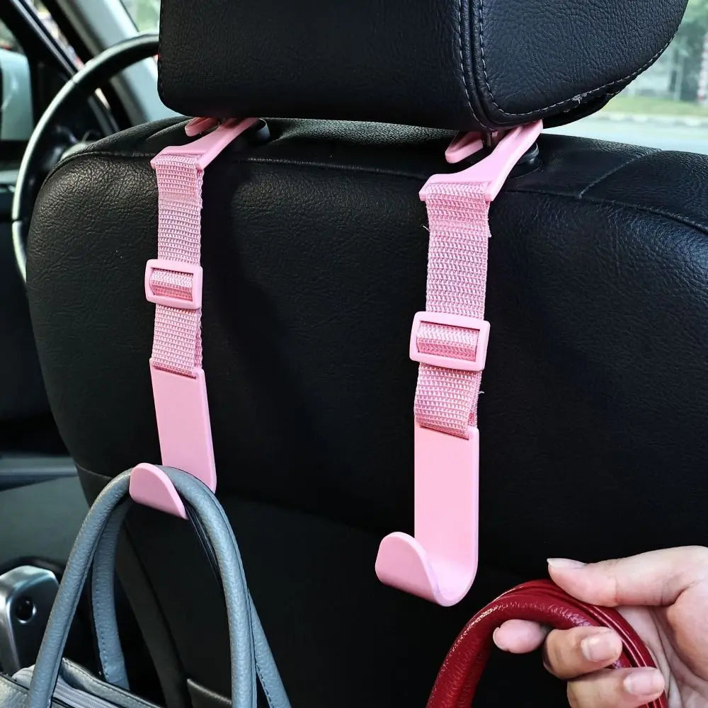 4Pcs/set Adjustable Car Seat Headrest Hook Space-Saving Large Load-bearing Car Seat Back Purse Hanger Reusable Easy to Install Zpaxo