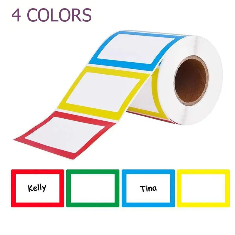 1 Roll Colorful Blank Handwritten Name Stickers Label Children School