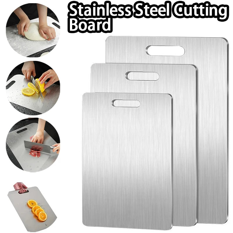 Stainless Steel Cutting Boards Kitchen Food Thickened Double Sided Zpaxo