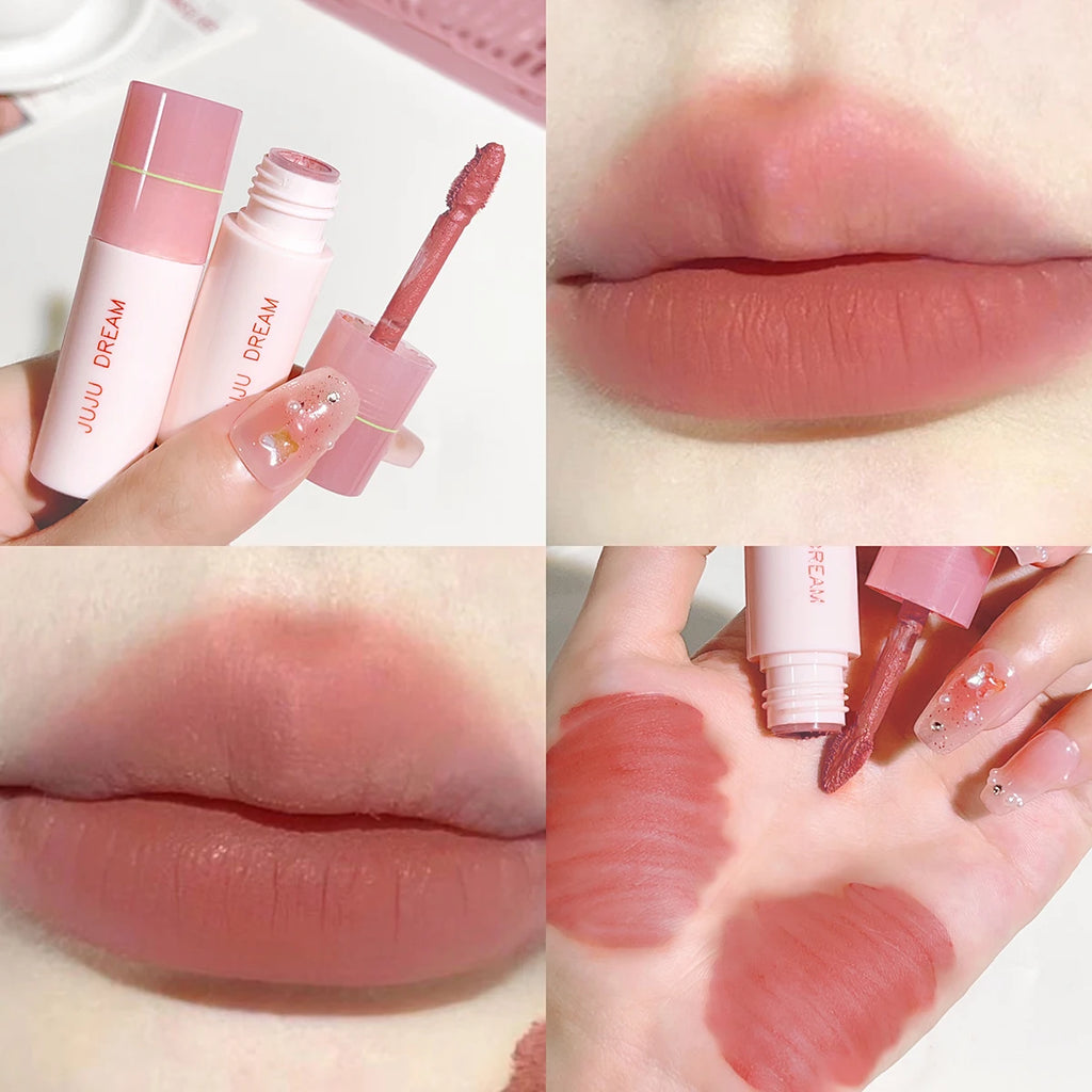 JUJu DREAM Soft mist milk coffee lip glaze Matte velvet mist natural makeup white lip glaze Zpaxo JUJU 9409-02