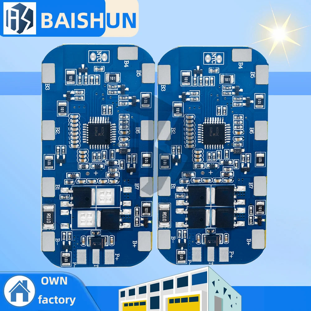 8S 24V 5A/10A LiFePO4 BMS Protection Board with Balancer, Top Mount, 29.6V for 18650 LiFePO4 Battery Packs Zpaxo