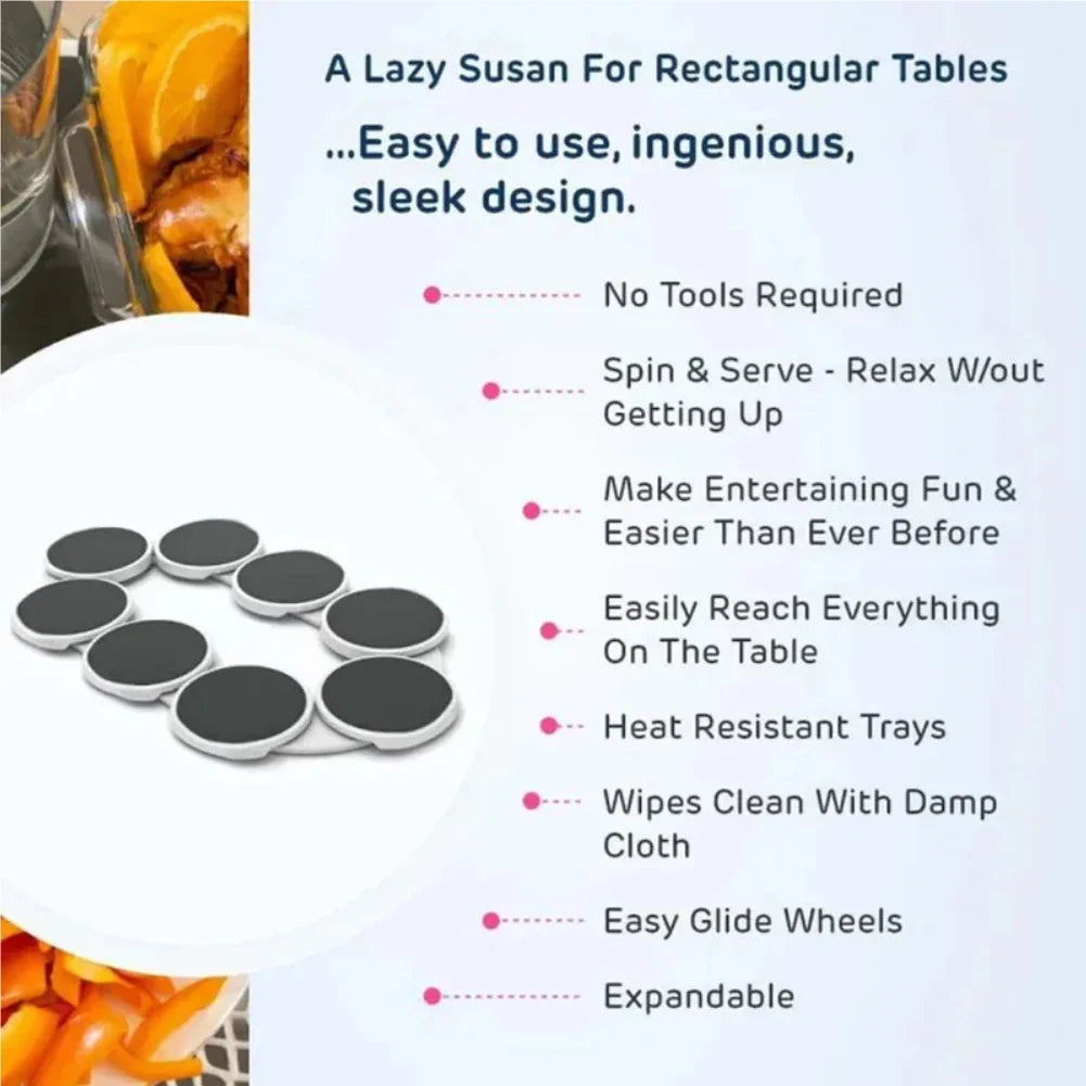 Kitchen Dining Table Turntable Kitchen Countertop Turntable 360 Degree Rotation Versatile Heat Resistant for Rectangular Table Zpaxo