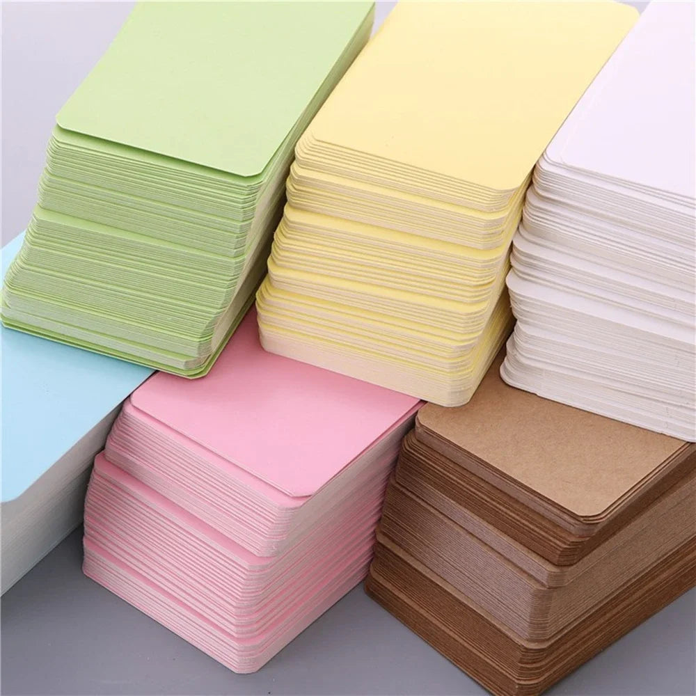 100 50 Kraft Paper Card Retro Double Sided Word DIY Postcard Greeting