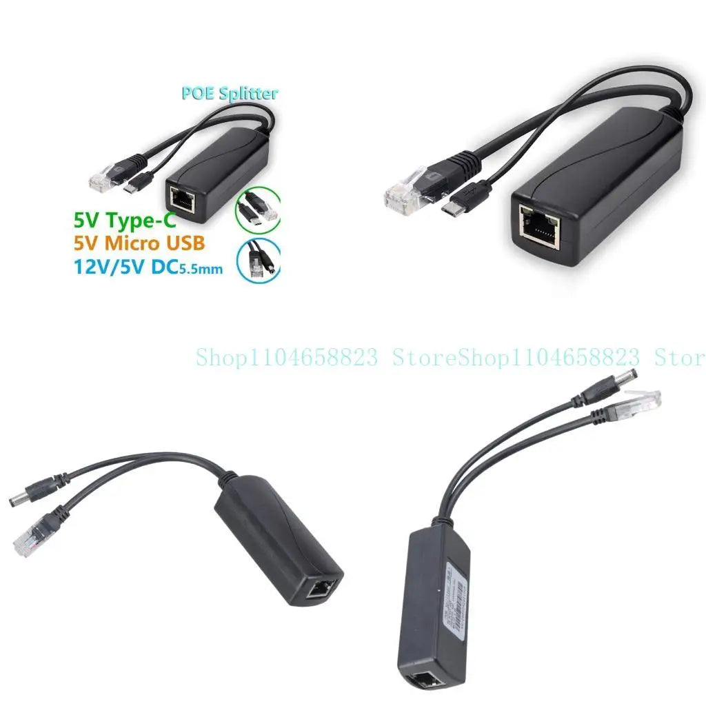 POE Splitter 48V 5V USB C Power Over Ethernet Adapter Cable Injector Zpaxo