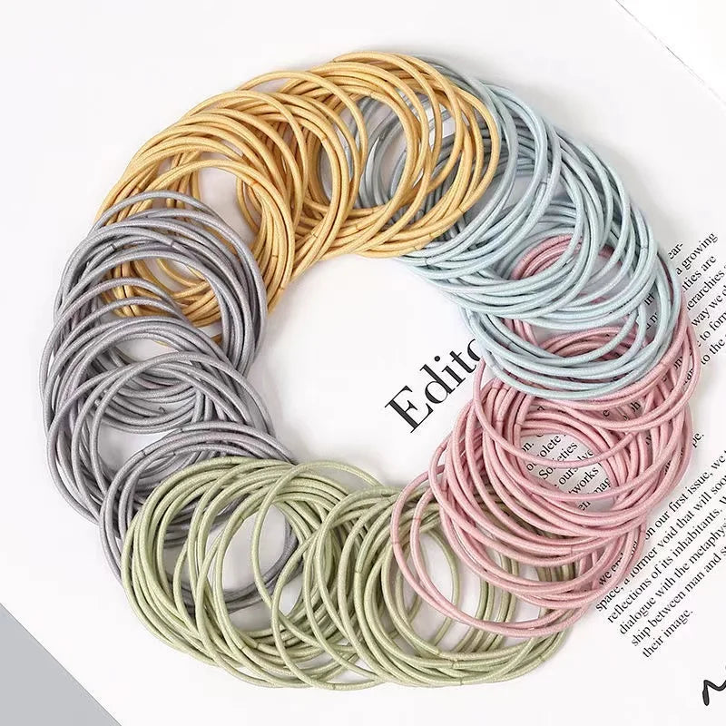 Women Basic Nylon Elastic Hair Bands Ponytail Scrunchie Rubber