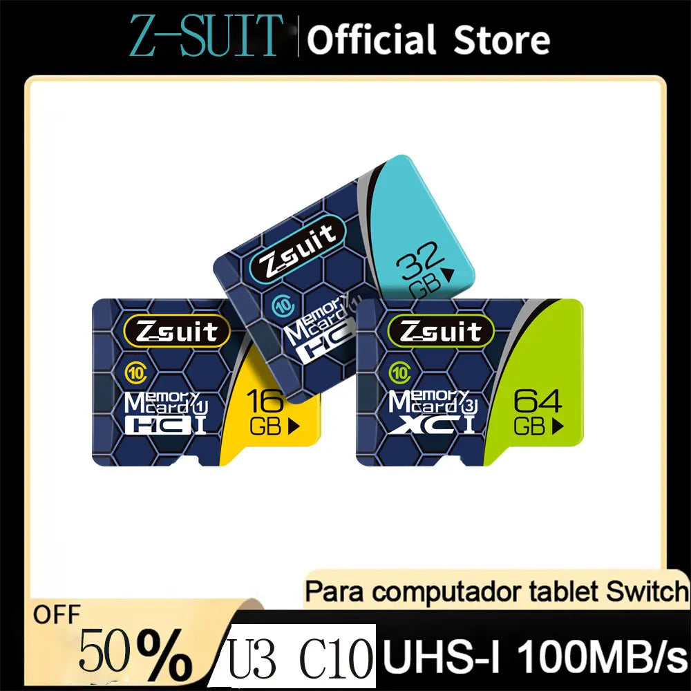ZSUIT Memory Card 128GB Flash Micro TF Card 256GB 512GB Class 10 UHS-I High Speed Micro TF Cards Microsd For Drone Camcorder 4K Zpaxo