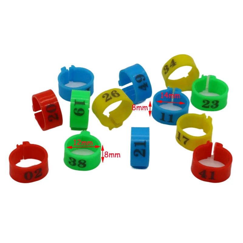 Bird Plastic Clip Rings Pigeon Colored Foot Ring No 1-50 4 Colors Zpaxo