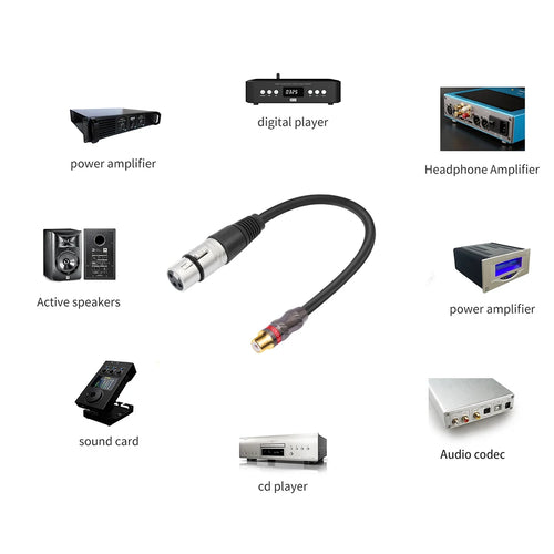 0 3m RCA Female 3Pin-XLR Adapter Cable Cord Microphone Amplifier Mixer Zpaxo
