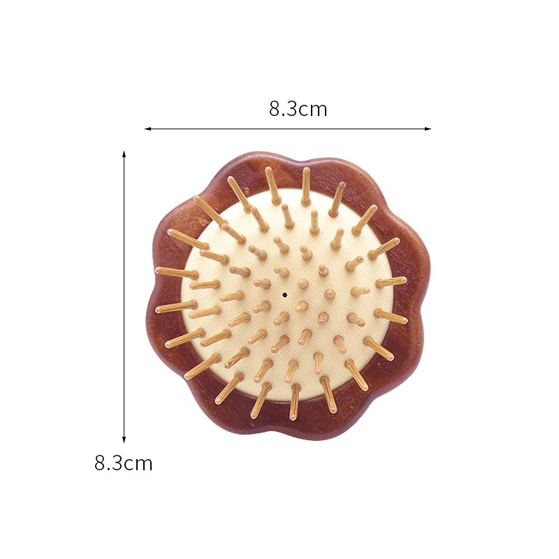 Pumpkin Design Head Scalp Massage Hair Comb Sandalwood Mini Hair Brush Women Portable Pocket Wide Tooth Comb For Hair Care Zpaxo