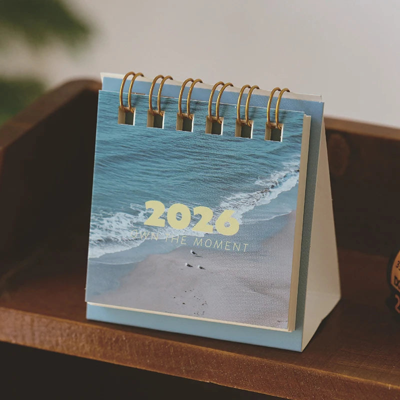 2026 Landscape Mini Desk Calendar Creative Coil Calendar Planner Desktop Ornament Decoration Office Stationery Zpaxo A1