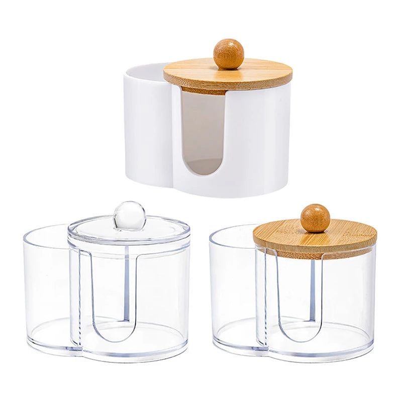 Makeup Organizer Multifunctional Photocard Idol Cards Storage Containers Dustproof Box Transparent Flip Cotton Swab Storage Box Zpaxo