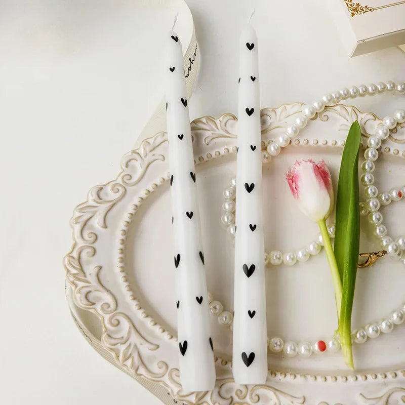 Long Pole Printed Candles Wholesale Smokeless Column Wax Romantic