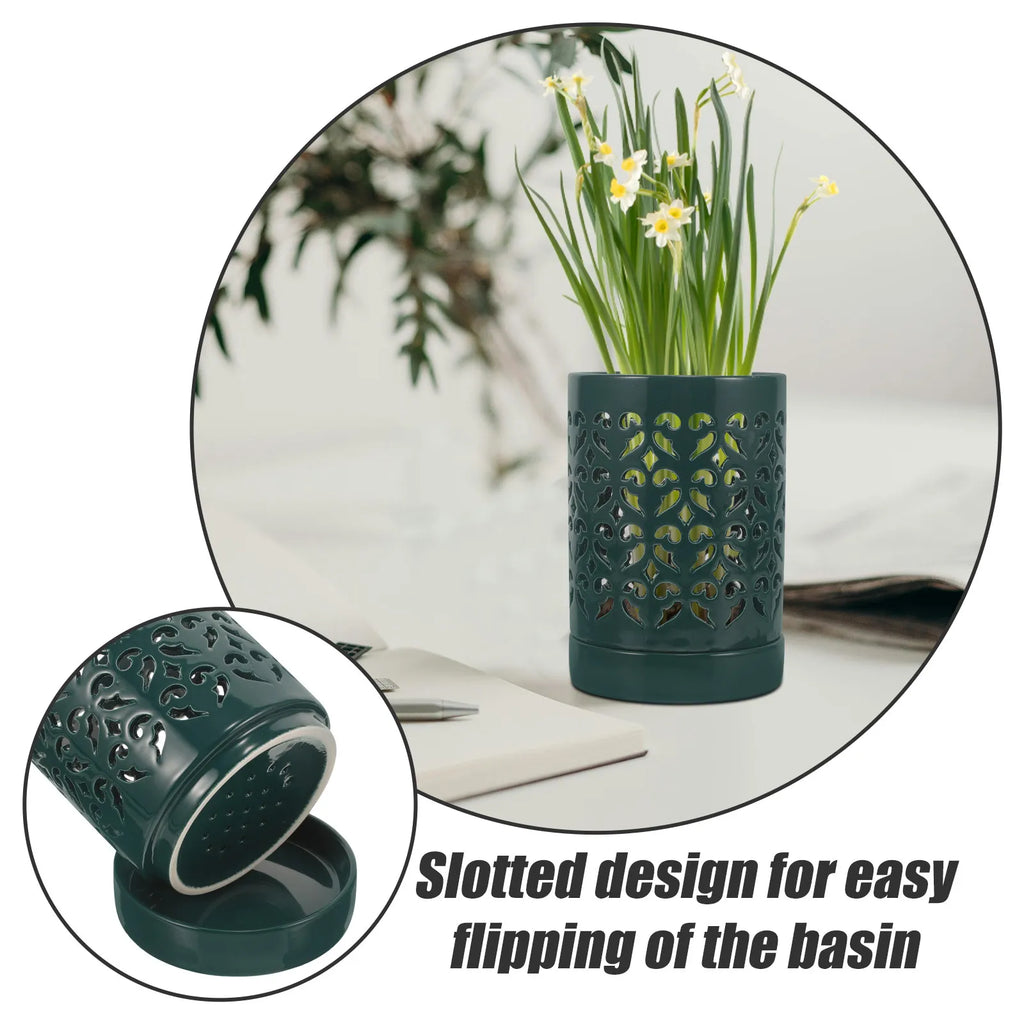 Ceramic Orchid Pot Breathable Drainage Planter for Flowers Indoor Outdoor Use Stylish Colorful Flower Pot for Orchids Succulents Zpaxo