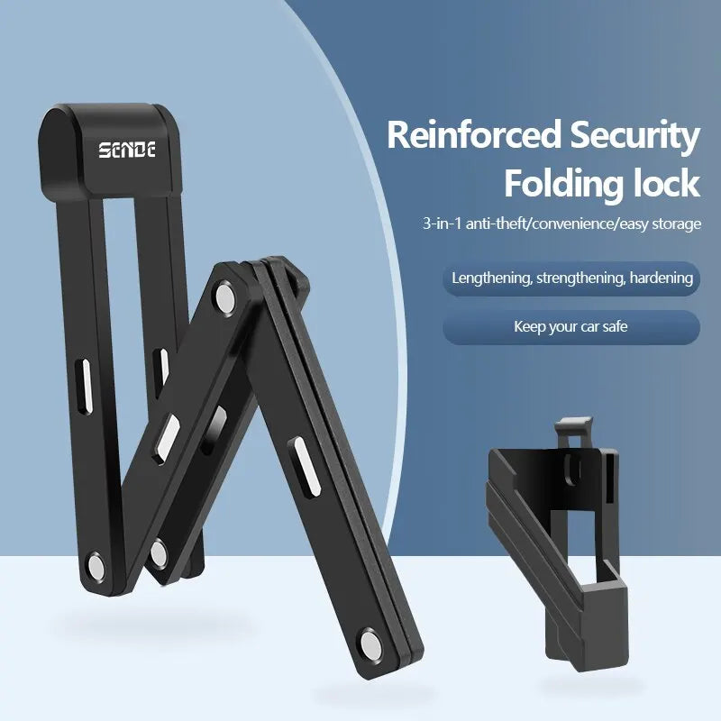 Bike Foldable Lock Anti-theft Electric E-Bike Chain Cable Padlock Bicycle Motorcycle Safety Portable Locks Bicycle Accessories Zpaxo