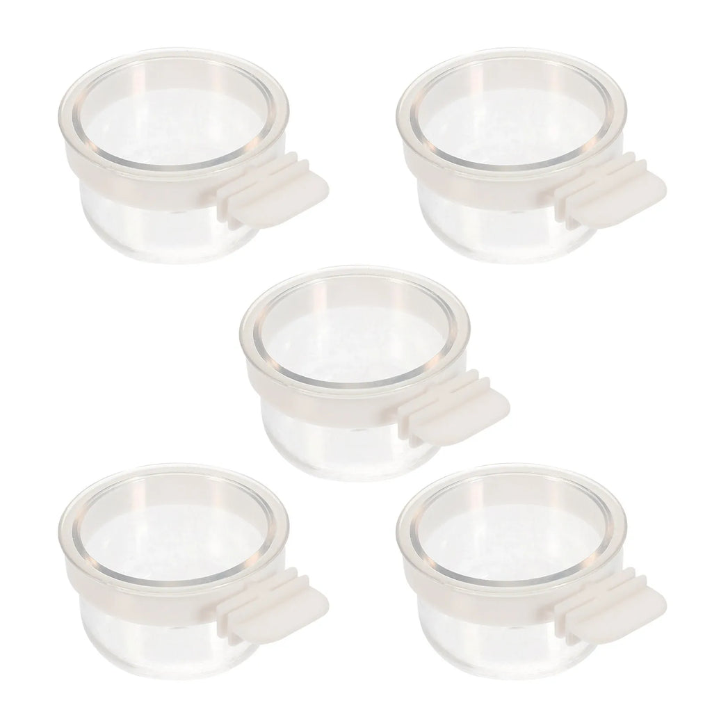 Transparent Acrylic Bird Food Box Hanging Parrot Cage Bowl