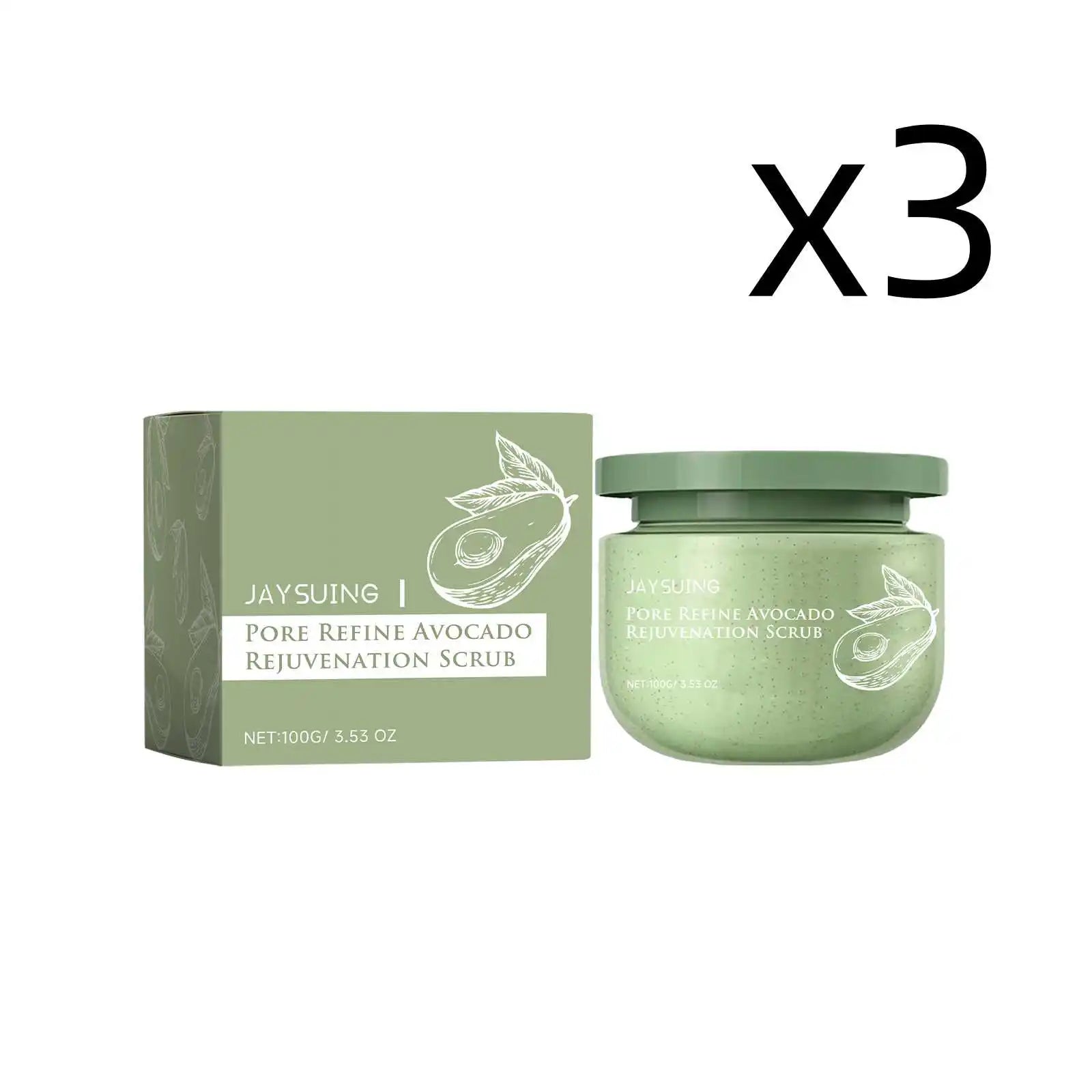 Avocado Body Scrub – Exfoliate, Brighten & Moisturize Skin Body Scrub Exfoliator Zpaxo 3x100g 100g