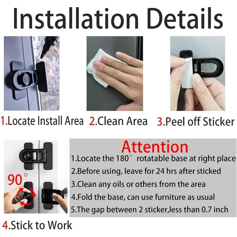 Child Safety Lock for Fridge, Freezer & Oven – No-Drill Baby Proof Child Safety Lock Zpaxo