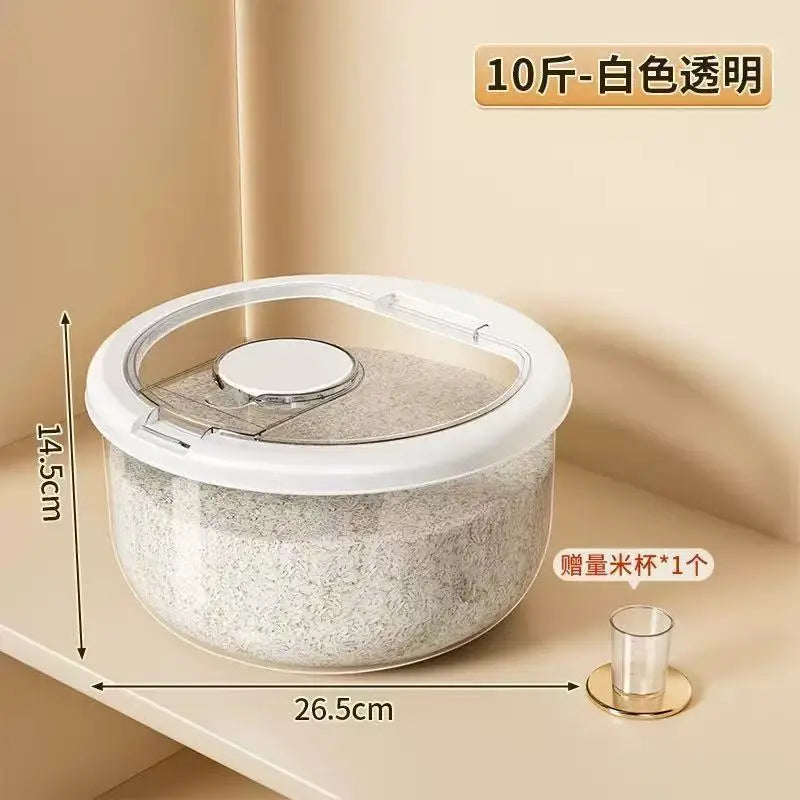Premium Kitchen Grain Storage Bin Insect-proof Seal Perfect Rice Zpaxo clear-5kg