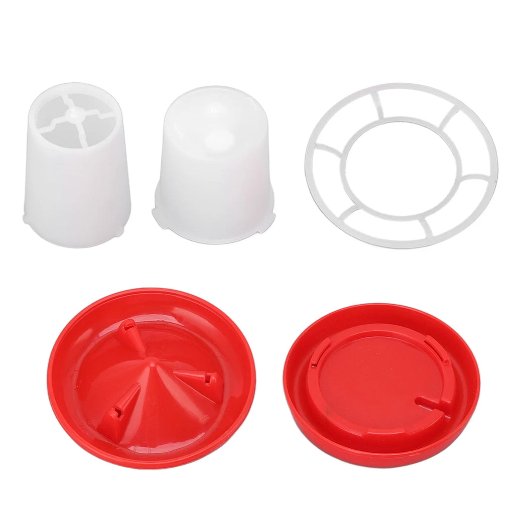 Chick Feeder Easy To Clean Rotary Sleeve Design Automatic Feeding and Watering Chick Feeder and Waterer Kit for Chicks Zpaxo Red
