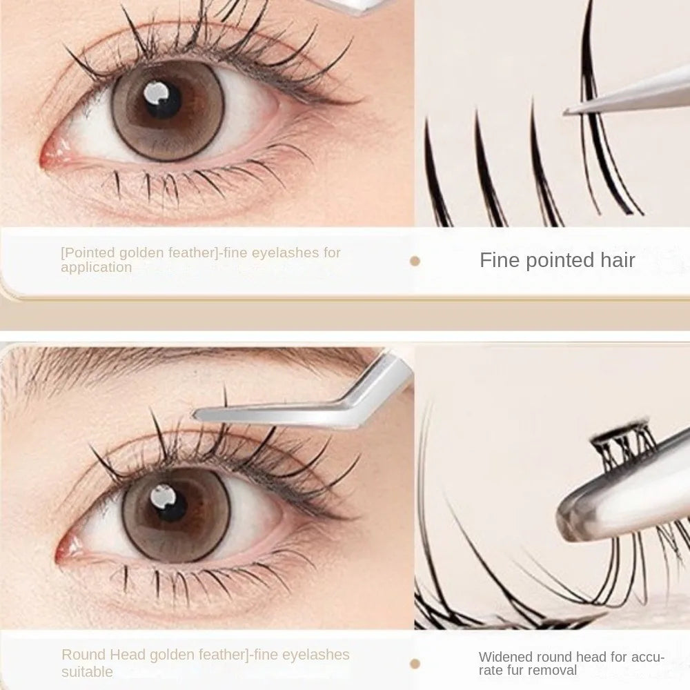 Professional Eyelash Tweezers Stainless Steel Eyebrow Hair Clip Zpaxo