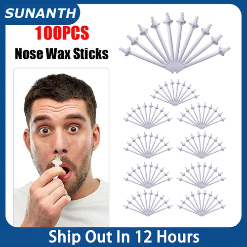 100-Pack Nose Wax Sticks – Painless Hair Removal Kit Unisex Nose Wax Kit Zpaxo
