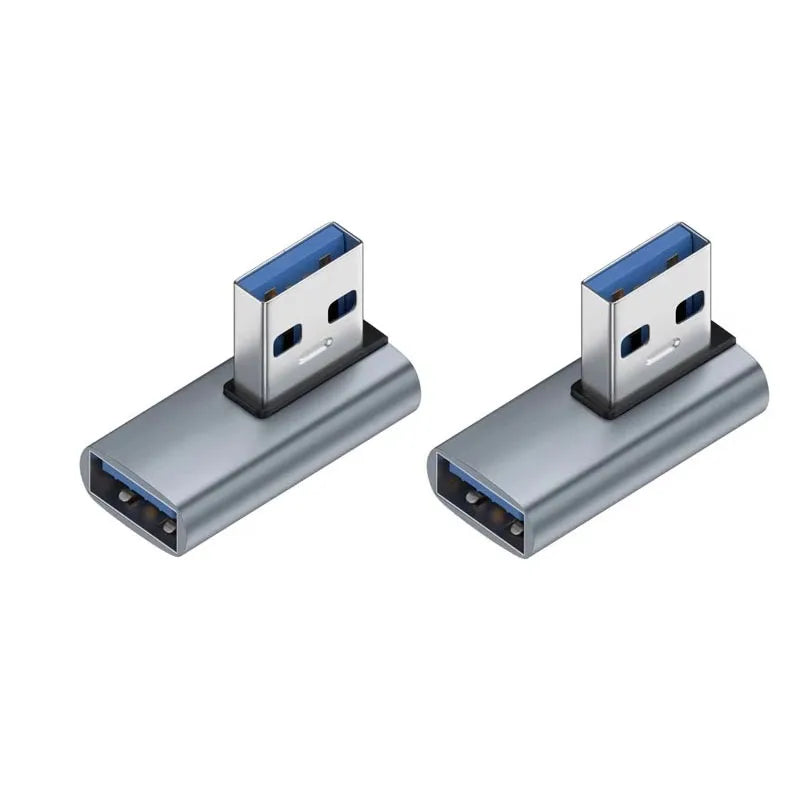 90° Right Angle USB 3.0 Male to Female Adapter | 1–5 Pack