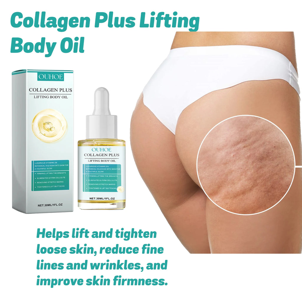 Collagen Body Oil Lifting Firming Arms Belly Fat Buttocks Sculpting Zpaxo
