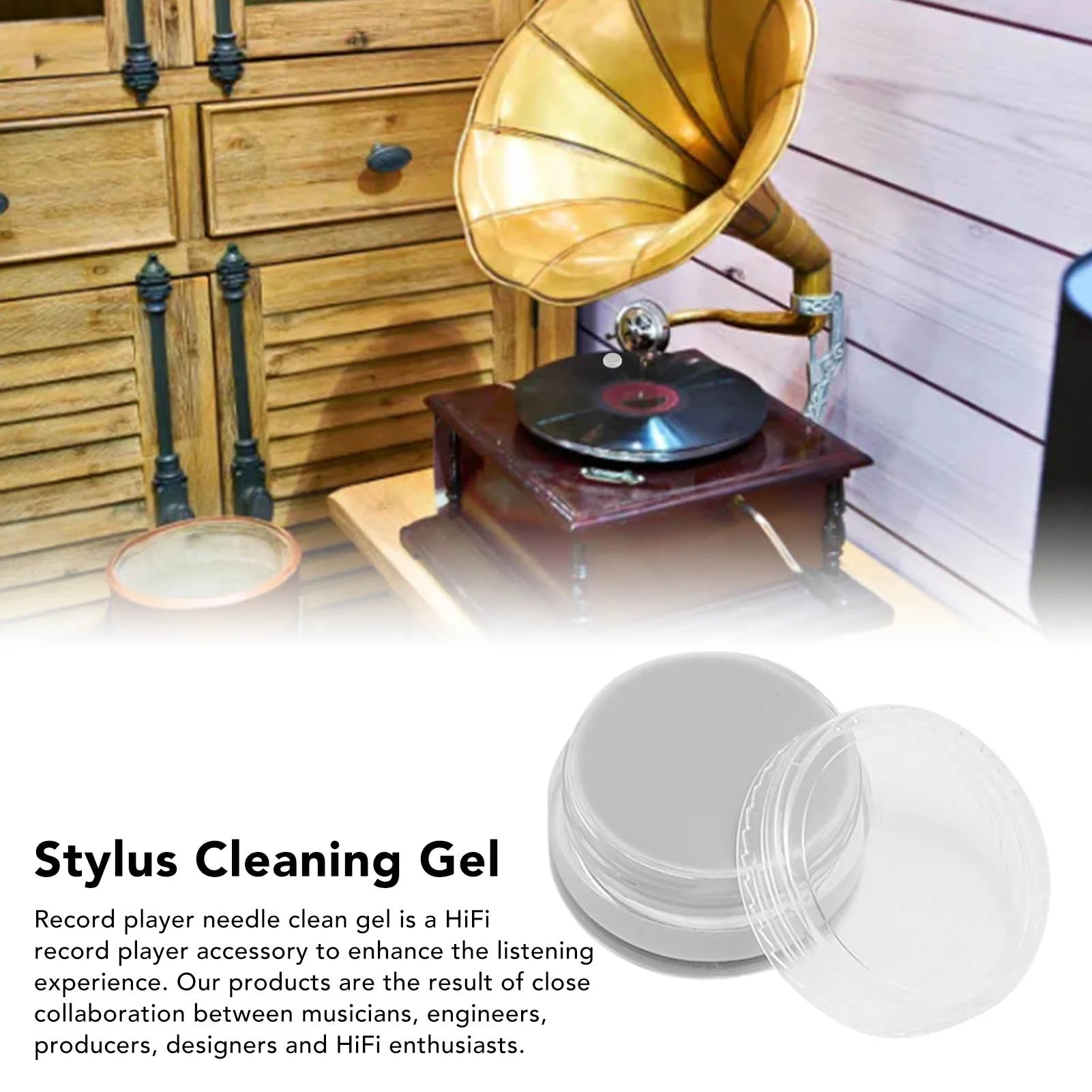 Turntable Stylus Clean Gel Static Free Dirt Debris Dry Cleaning Turntable Stylus Cleaner for Record Player Needle Zpaxo