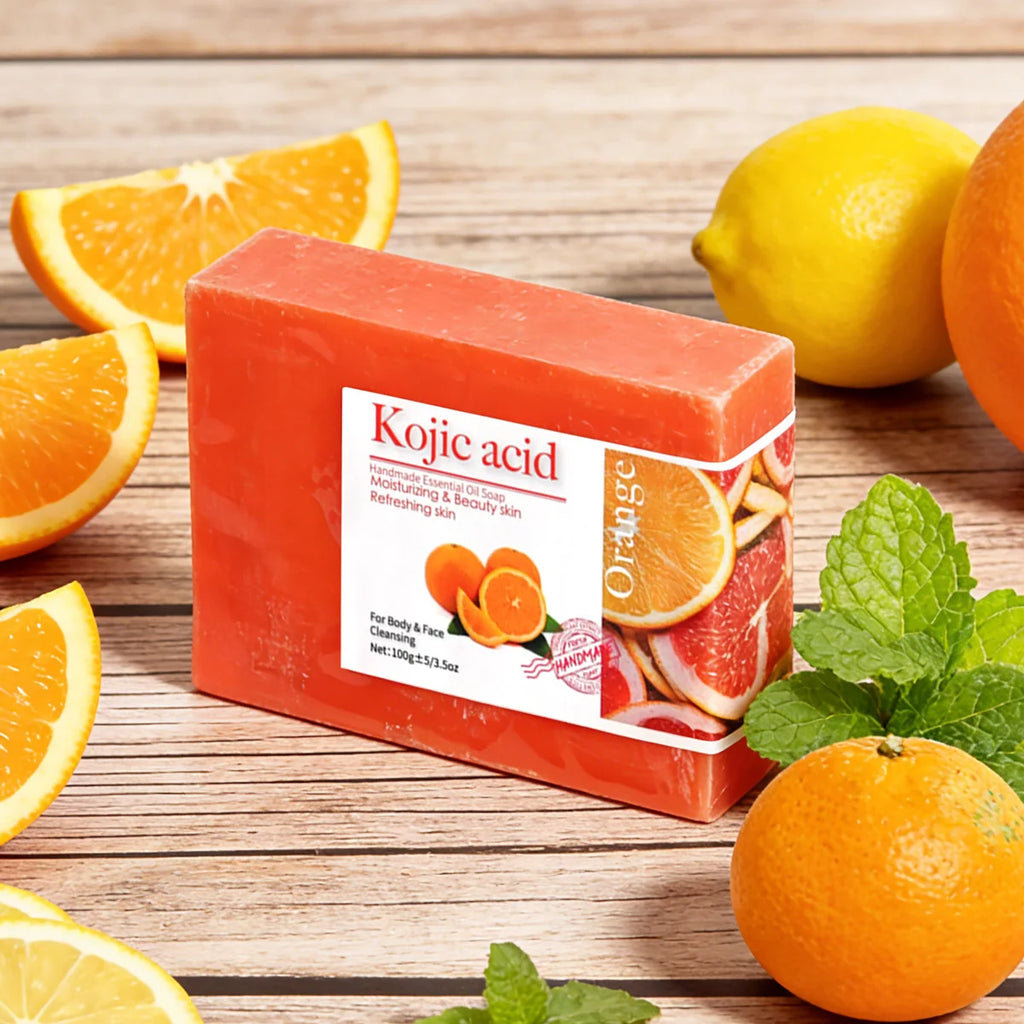 Kojic Acid Sweet Orange Handmade Soap – Brightening (2 Pcs) Brightening Bar Soap Zpaxo