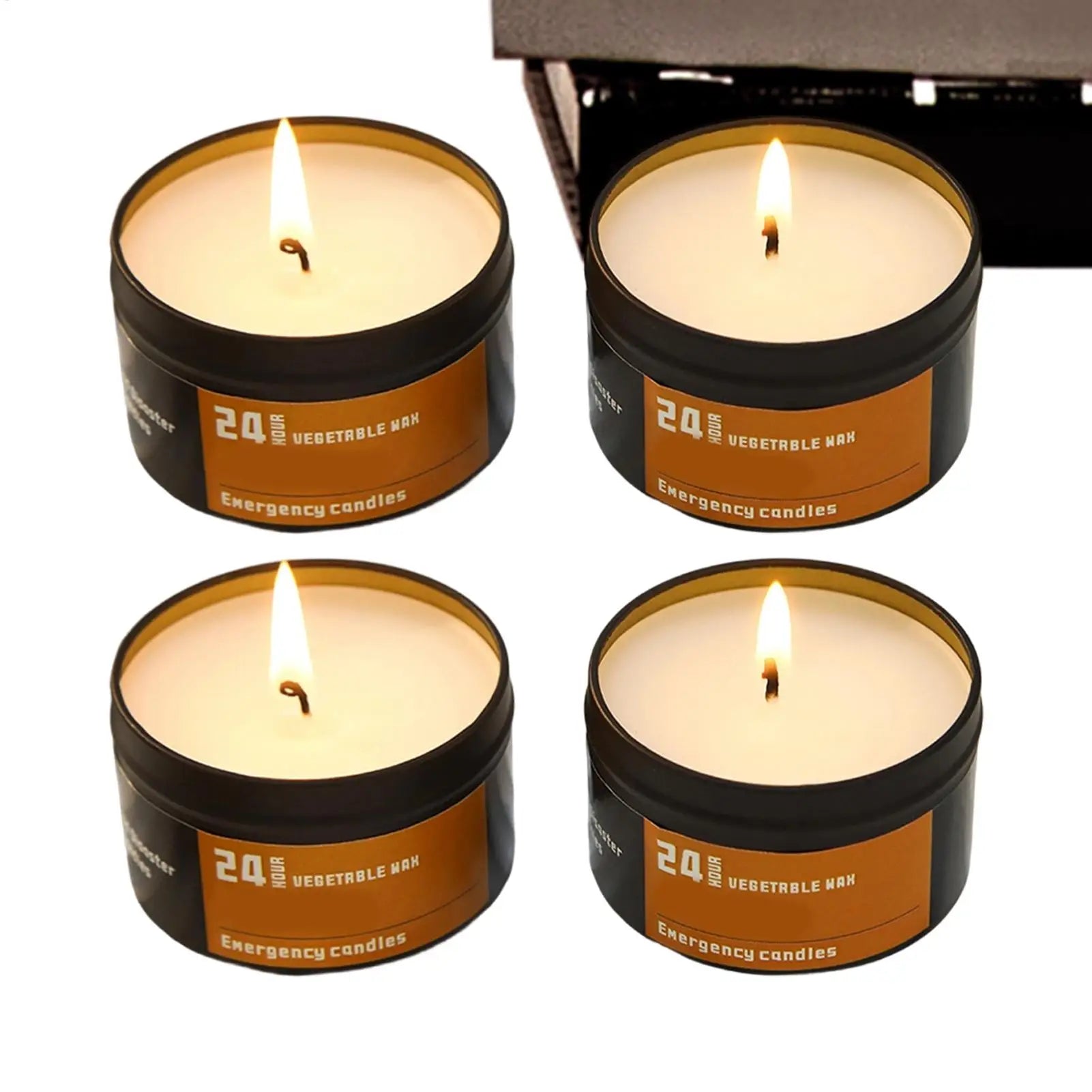 4-Pack Emergency Survival Candles – 24hr Windproof & Odorless Emergency Survival Candles Zpaxo