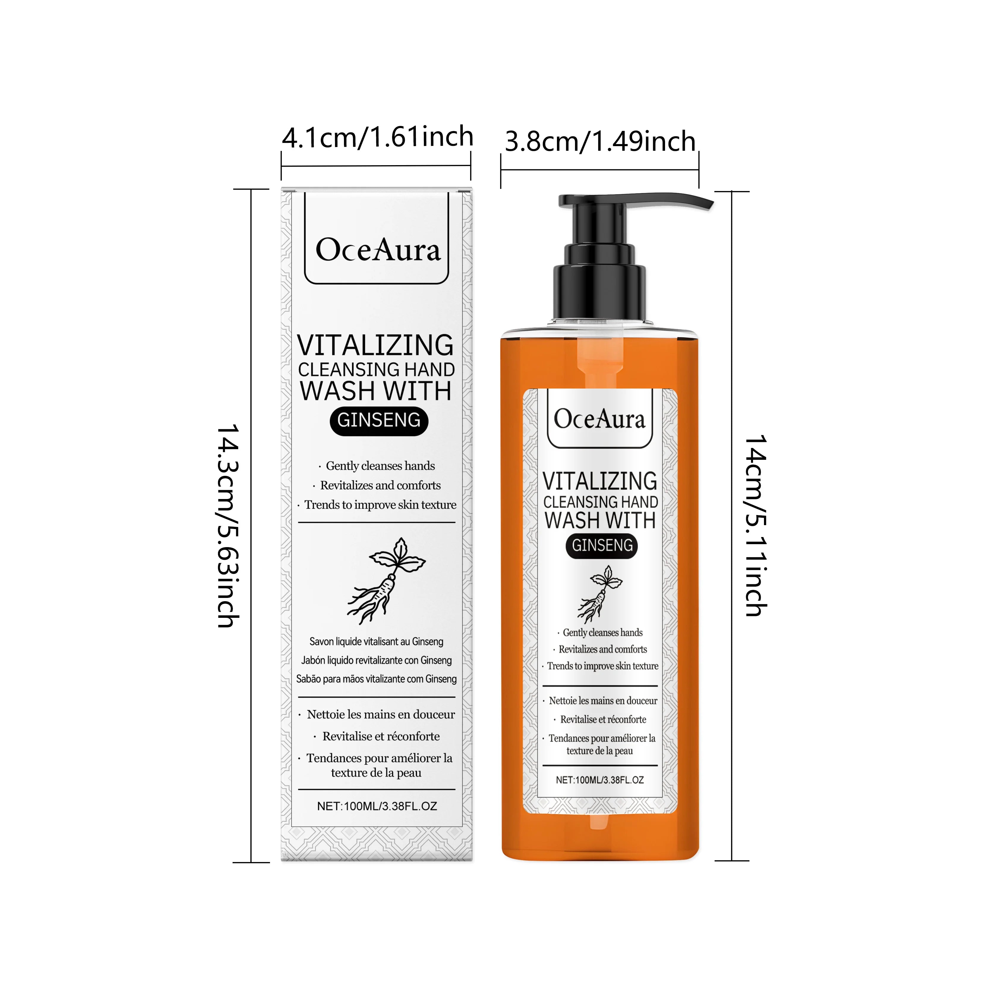 OceAura Ginseng Hand Wash – Moisturizing & Brightening 100ml Liquid Hand Wash Zpaxo