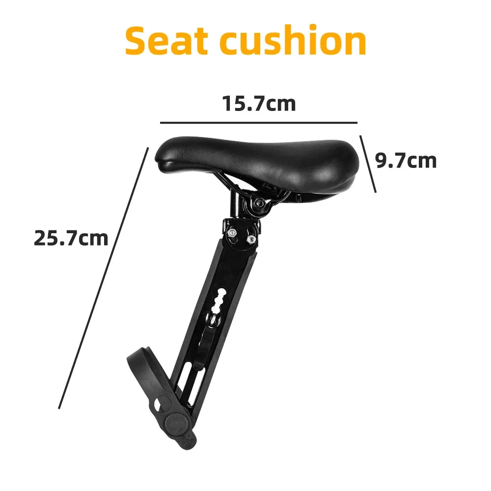 Adjustable Kids Front Bike Seat Universal Child Safety Saddle with Handlebar Pedals Quick Release Mount Parent-Child Cycle Seat Zpaxo Single seat cushion