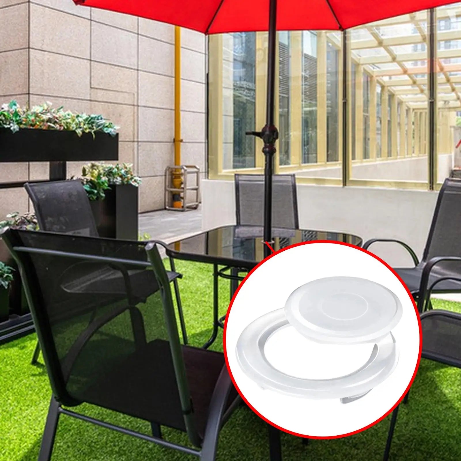 Table Umbrella Hole Ring and Cap Replacement Parts Umbrella Hole Ring Plug Set for Summer Garden Outdoor Activities Courtyard Zpaxo