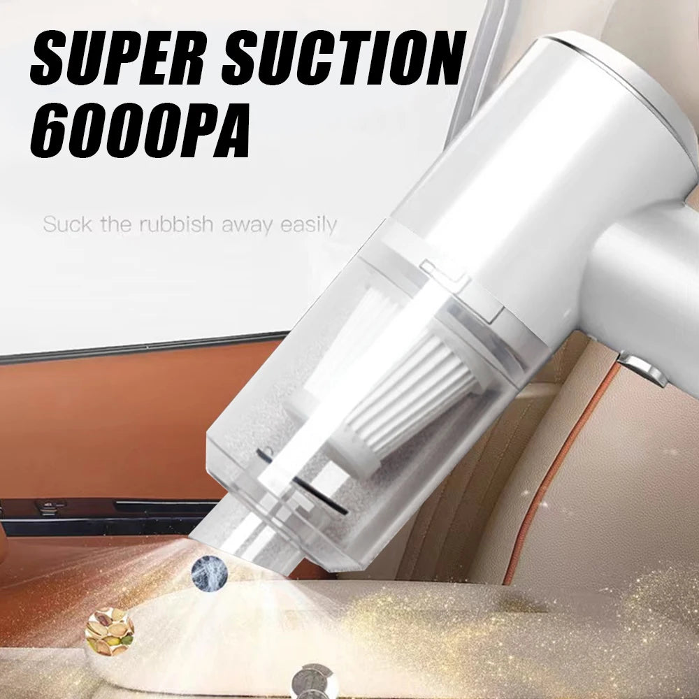 Mini Car Vacuum Cleaner Powerful Cleaning Machine Strong Suction Handheld High Power for Car Wireless Portable Home Appliance Zpaxo