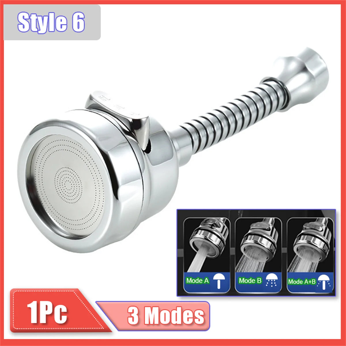 2/3 Modes Universal Kitchen Faucet Adapter 360 Rotation Faucet Filter Extenders Kitchen Gadgets Spray Water Saving Tap Nozzle Zpaxo 3 Modes Pro