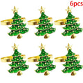 Christmas Napkin Rings Set of 6 – Festive Xmas Table Decor Holiday Napkin Rings Zpaxo C