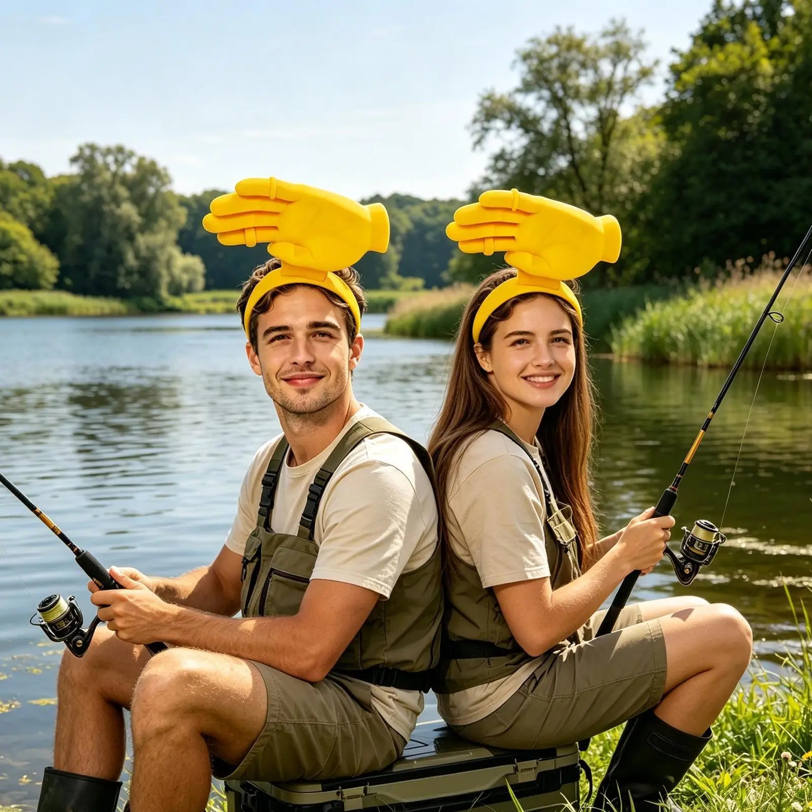 Novelty Hand Palm Sun Visor Hat Funny Elastic Headband Outdoor Caps