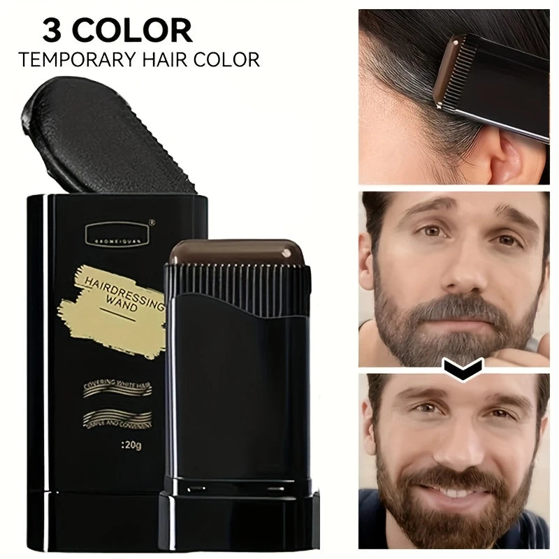 Temporary Hair Stick Long-lasting Fast Cover Easy Apply Beard Dye Zpaxo