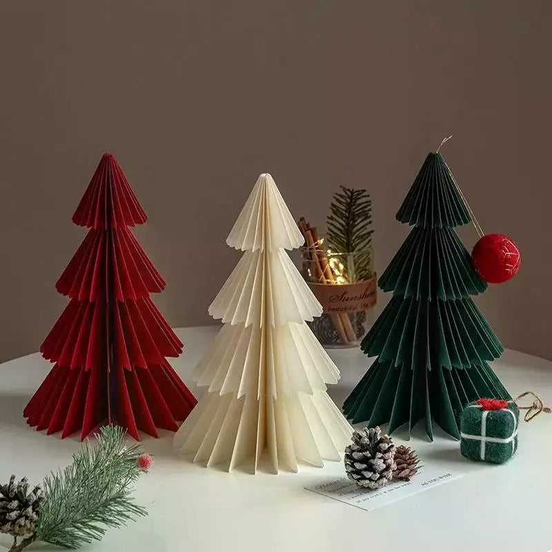 Large Christmas Tree Ornament 3D Honeycomb Ball Folding Paper Xmas Tree Navidad Decoraciones Desktop Hanging Xmas Decor Zpaxo