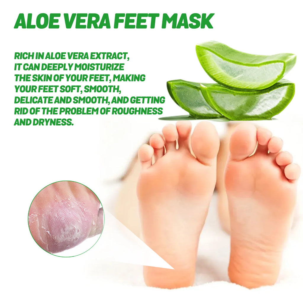 Eelhoe Aloe Vera Foot Mask – Moisturizing & Exfoliating 5 Pcs Foot Mask Zpaxo