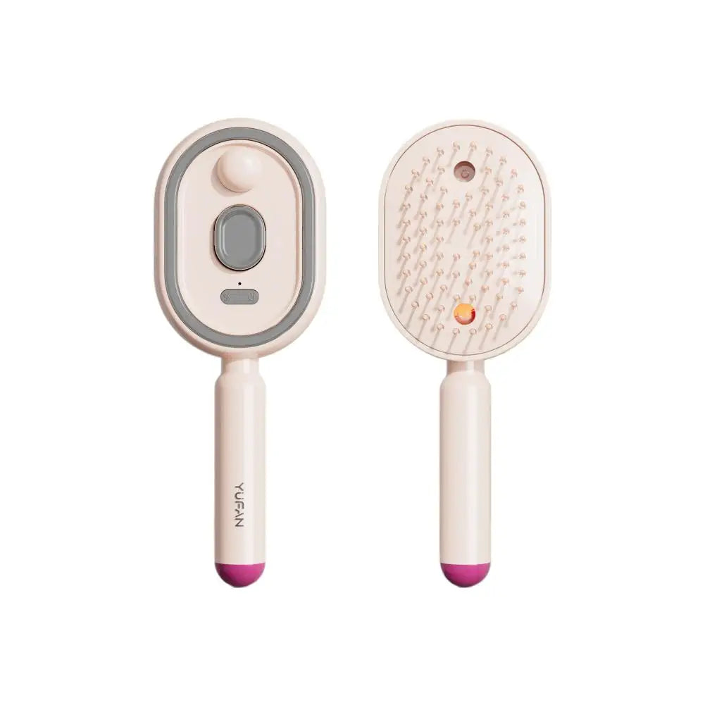 3 in 1 Self Essence Spray Massage Hair Comb Oil Brush Self-cleaning Hairbrush Scalp Therapy Anti Static Detangling Hair Care Zpaxo Pink