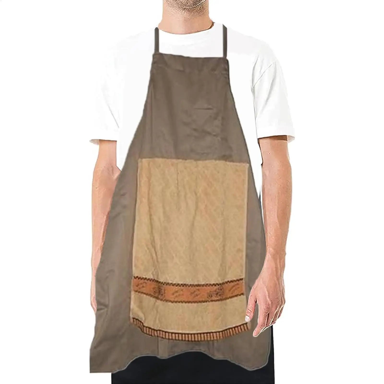 Prank Apron Funny Chef Apron Humorous Washable Novelty Costume with Openable Towel for BBQ Workshop Art Studio Pottery Making Zpaxo