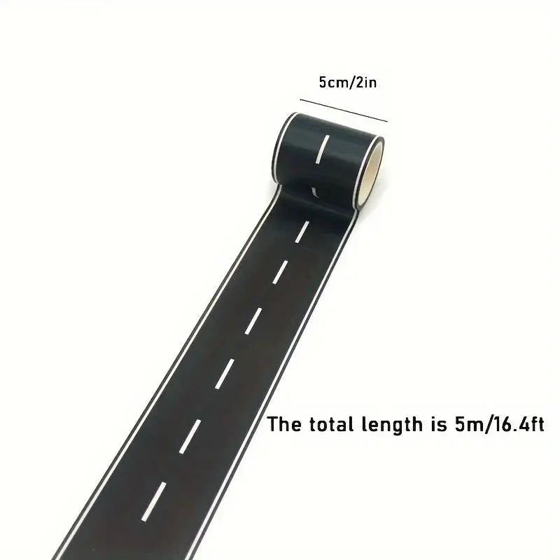 5m Black Roadway Tape Black Road Stickers Tape Residue Free Car Road Track Tape For Kids Birthday Party Racing Party Decorations Zpaxo