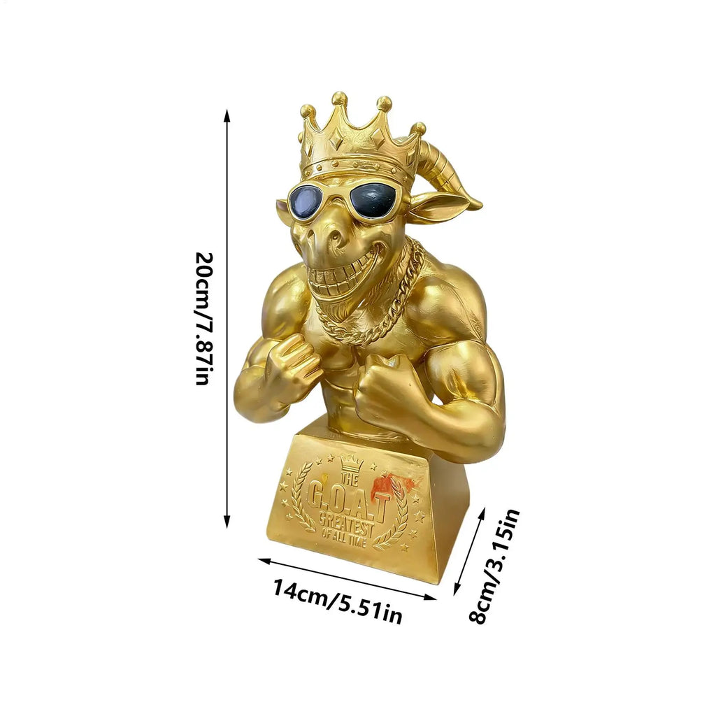 Goat Award Muscle Goat Football Player Award Humorous Desk Figurine for Players Winners Athletes Captains League Home Apartment Zpaxo
